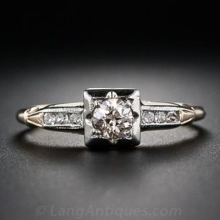 .25 Carat Vintage Two-Tone Diamond Engagement Ring