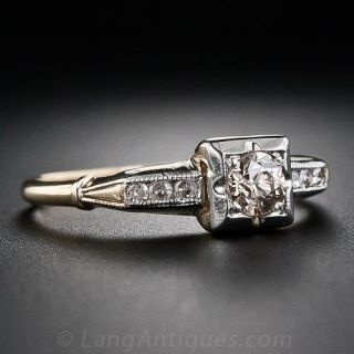 .25 Carat Vintage Two-Tone Diamond Engagement Ring
