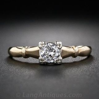 .25 Carat Vintage Two-Tone Diamond Solitaire Engagement Ring