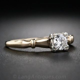 .25 Carat Vintage Two-Tone Diamond Solitaire Engagement Ring