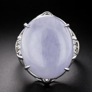 26.98 Carat Lavender Jade and Diamond Ring - 2