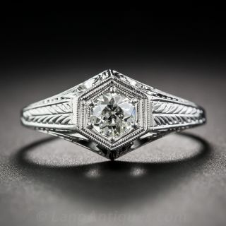 .27 Carat Diamond Art Deco Ring by Belais