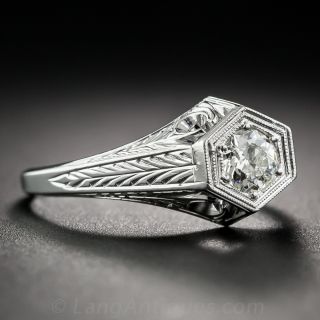 .27 Carat Diamond Art Deco Ring by Belais