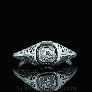 .27 Carat Diamond Filigree Engagement Ring Main View