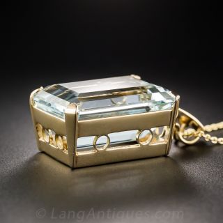 27 Carat Mid-Century Aquamarine Pendant