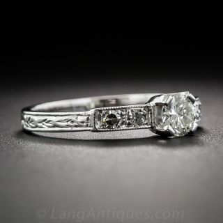 .28 Carat Art Deco Diamond Engagement Ring
