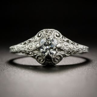 .28 Carat Diamond Art Deco Solitaire Engagement Ring