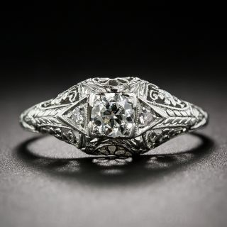 .28 Carat Platinum and Diamond Vintage Engagement Ring