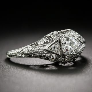 .28 Carat Platinum and Diamond Vintage Engagement Ring