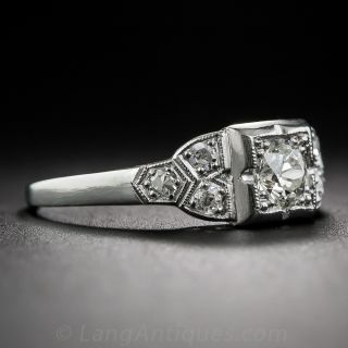 .28 Carat Platinum Diamond Art Deco Engagement Ring