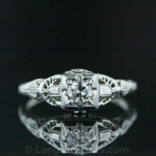 .29 Carat Art Deco Diamond Engagement Ring Main View