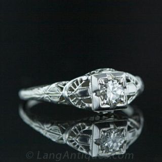 .29 Carat Art Deco Diamond Engagement Ring