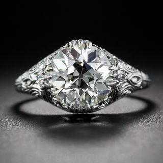 3.00 Art Deco Platinum and Diamond Ring
