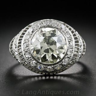 3.00 Carat Edwardian Platinum and Diamond Ring
