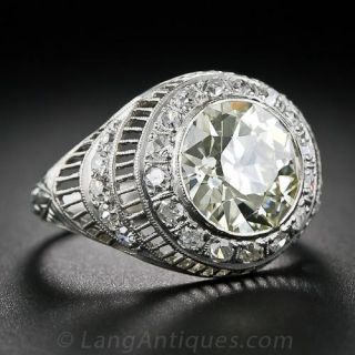 3.00 Carat Edwardian Platinum and Diamond Ring