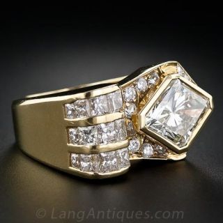 3.00 Carat Lozenge-Shaped Diamond Ring