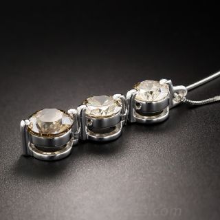 3.00 Carat Natural Brown Diamond Pendant in Platinum