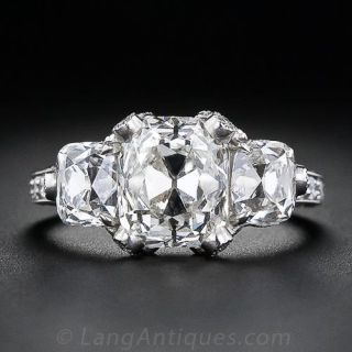 3.01 Carat  Cushion Cut  Diamond Ring by Fred Leighton