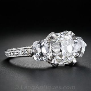 3.01 Carat  Cushion Cut  Diamond Ring by Fred Leighton