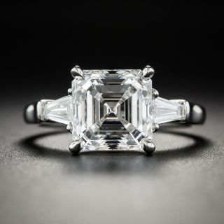 3.01 Carat Square Emerald-Cut Diamond Ring - GIA E/VS2 - 1