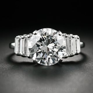 3.03 Carat Estate Diamond Engagement Ring in Platinum