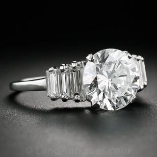 3.03 Carat Estate Diamond Engagement Ring in Platinum