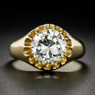 3.03 Carat European-Cut Diamond Ring