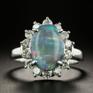 3.04 Carat Australian Boulder Opal and Diamond Ring - 2