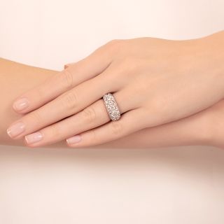 3.05 Carat Total Weight Diamond Three Row Dome Ring