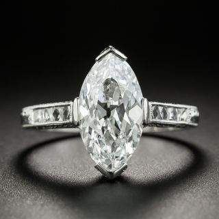 3.07 Carat 'Moval' Diamond Platinum Engagement Ring - GIA D SI1 - 2