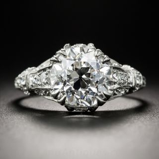 3.12 Carat Diamond Art Deco Engagement Ring - GIA F VVS1 