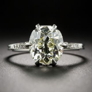 3.14 Carat Antique Cushion-Cut Diamond Solitaire