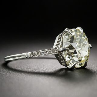 3.14 Carat Antique Cushion-Cut Diamond Solitaire
