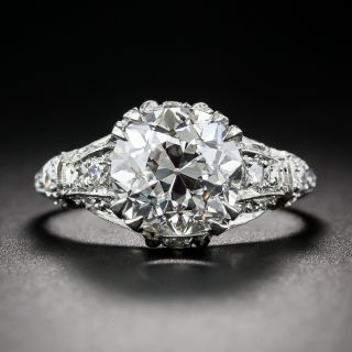 3.14 European-Cut Diamond Edwardian Ring GIA G/VVS1