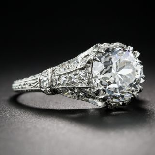 3.14 European-Cut Diamond Edwardian Ring GIA G/VVS1
