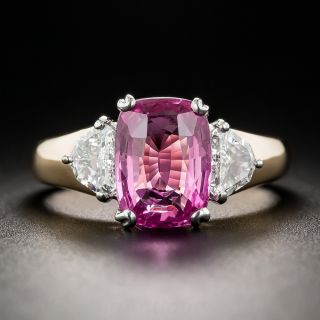3.15 Carat Pink Sapphire and Diamond Ring