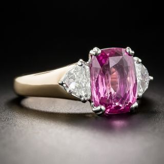 3.15 Carat Pink Sapphire and Diamond Ring