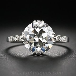 3.18 Carat European-Cut Diamond Solitaire