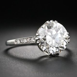 3.18 Carat European-Cut Diamond Solitaire