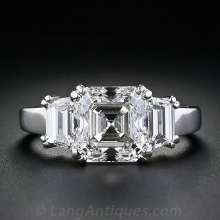 3.20 Carat Asscher-Cut Diamond Engagement Ring - GIA G/VS2 - 1