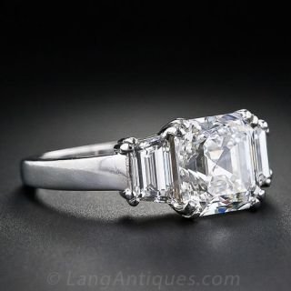 3.20 Carat Asscher-Cut Diamond Engagement Ring - GIA G VS2