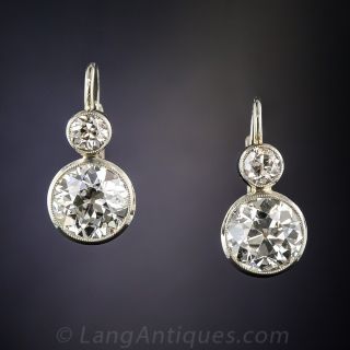 3.20 Carat Austrian Diamond Drop Earrings 