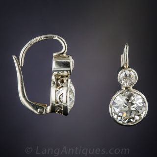 3.20 Carat Austrian Diamond Drop Earrings 