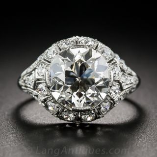 3.22 Carat Art Deco Diamond Ring - GIA J/SI1 - 1