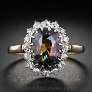 3.24 Carat Alexandrite and Diamond Ring