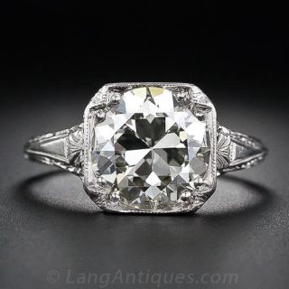 3.26 Carat Antique Diamond Engagement Ring