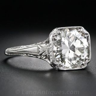 3.26 Carat Antique Diamond Engagement Ring
