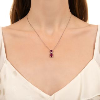 Double Ruby and Diamond Pendant