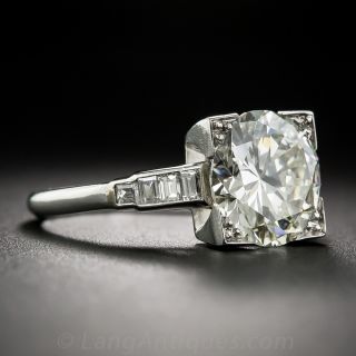 3.29 Carat Diamond Art Deco Engagement Ring - GIA L-VS1