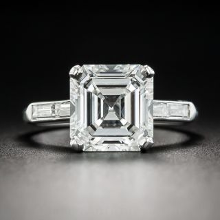 3.30 Carat Asscher-Cut Diamond Ring - GIA H VVS1 - 1